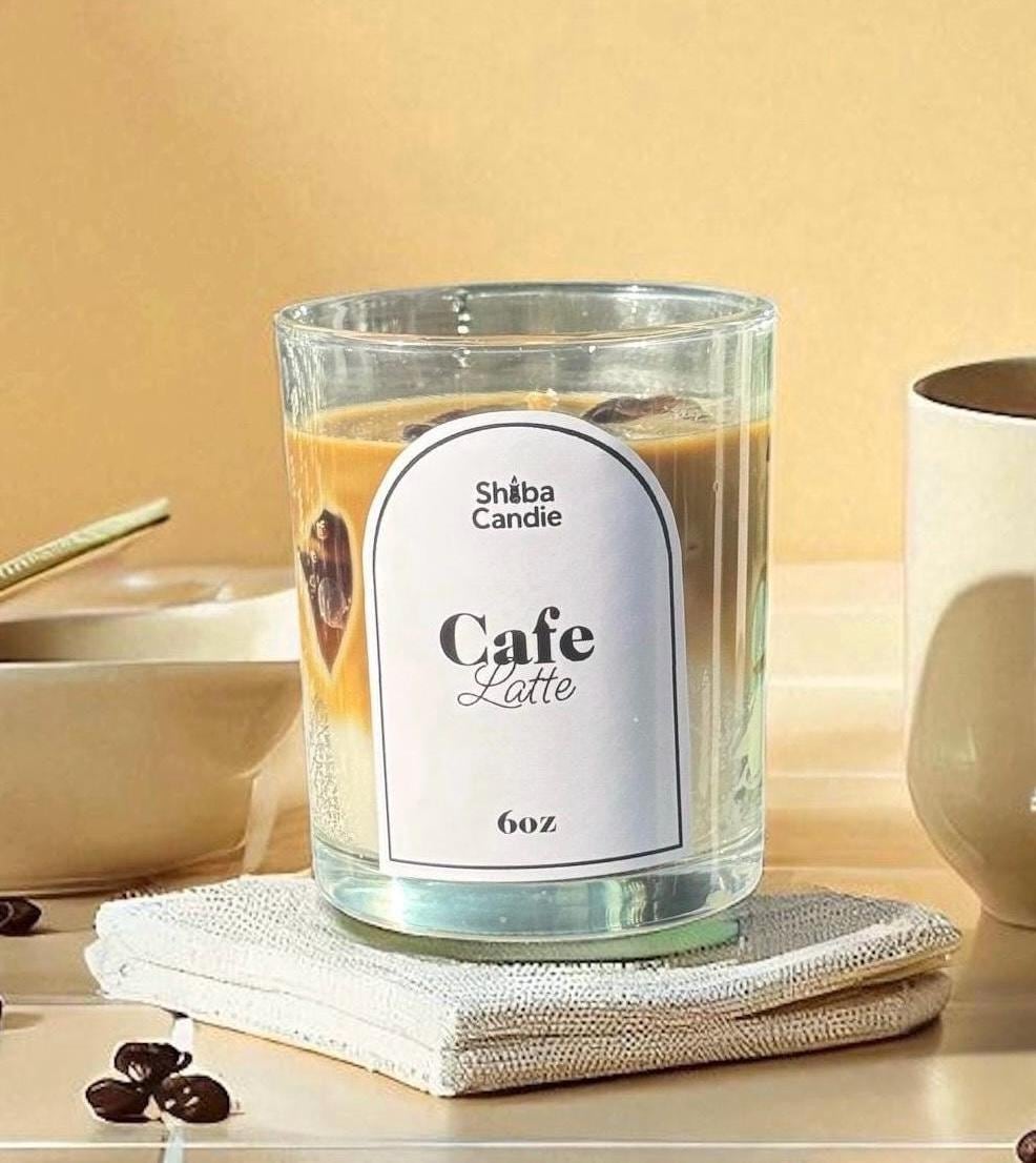 Cafe Latte Candle: Hand-Poured Soy Mixed Wax Coffee Scented Candle