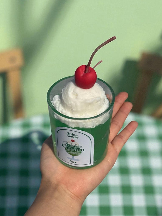 Melon Cream Soda Candle: Hand-Poured Soy Mixed Wax Candle with Vanilla