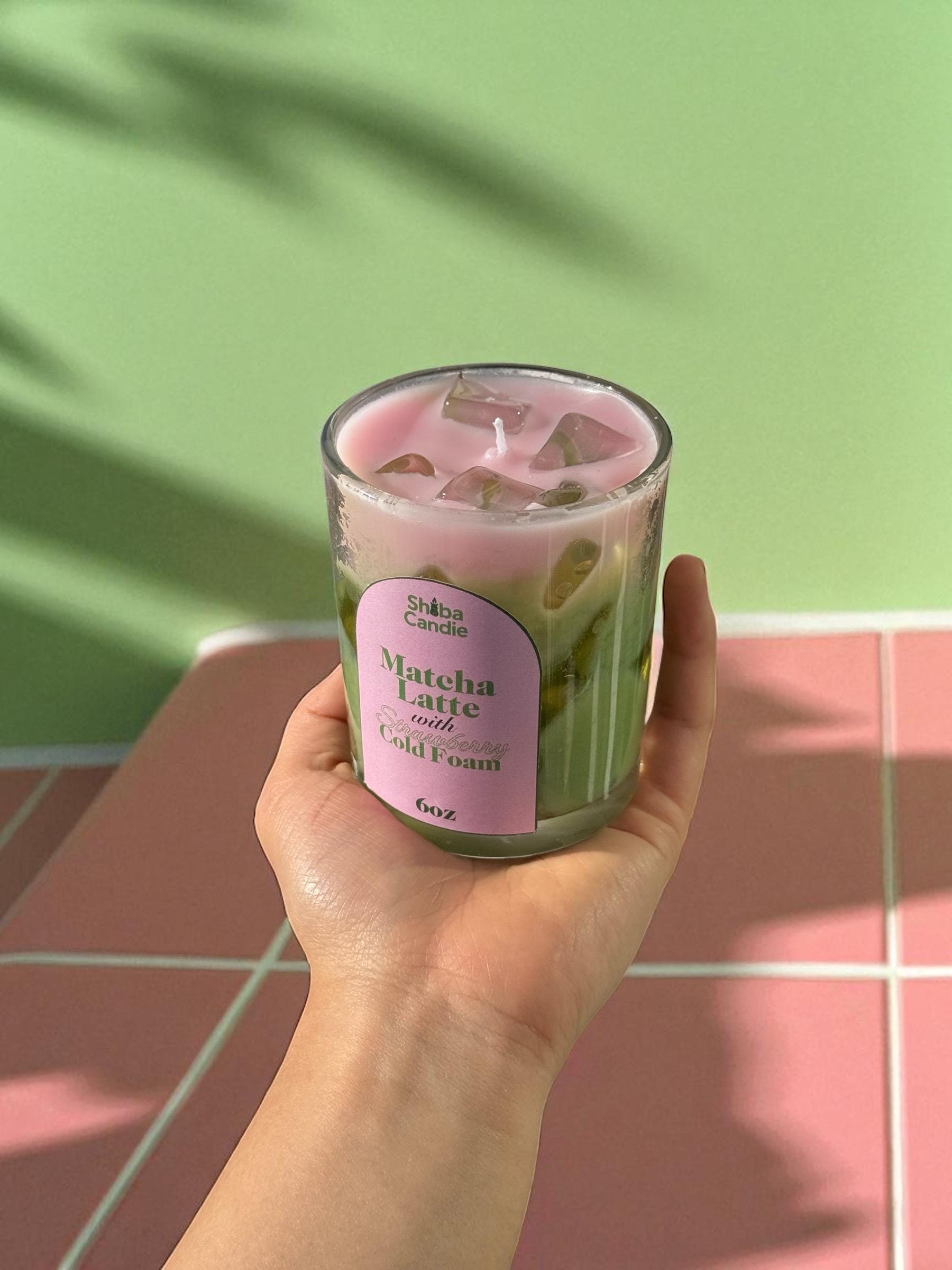 Matcha latte with strawberry cold foam | Matcha Bowl (etsy image id: 6982466182)