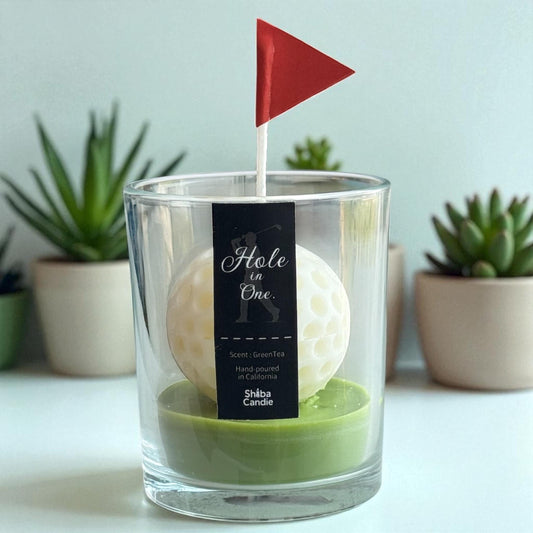 Golf Ball Candle: Hand-Poured Soy Wax, Green Tea Scent (etsy image id: 7115388335)