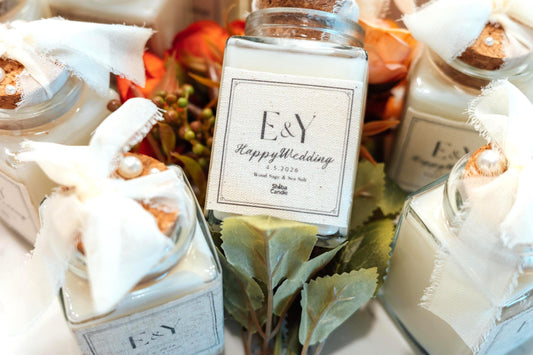 Wedding Gift Candle Made to Order Linen-Like Label Bulk (etsy image id: 7966883838)