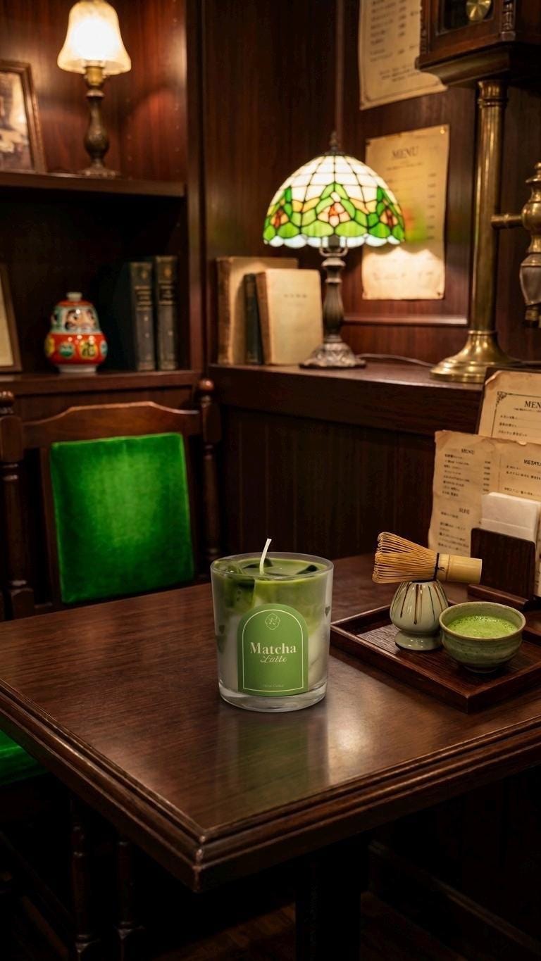Matcha Latte Candle: Green Tea and Vanilla Scents