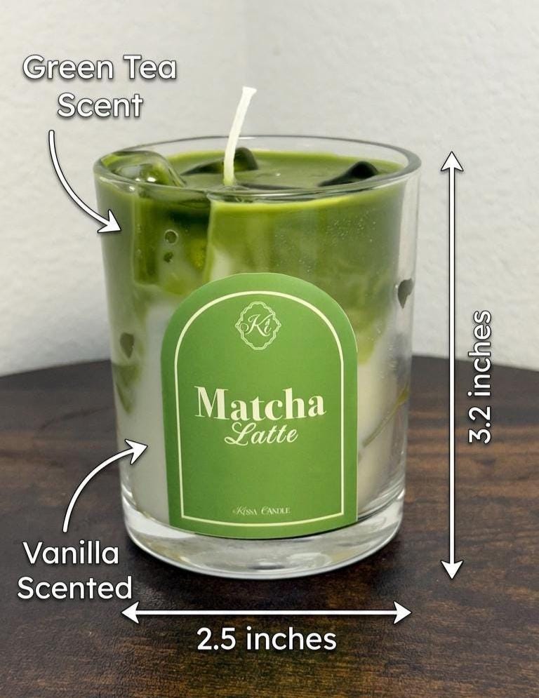 Matcha Latte Candle: Green Tea and Vanilla Scents